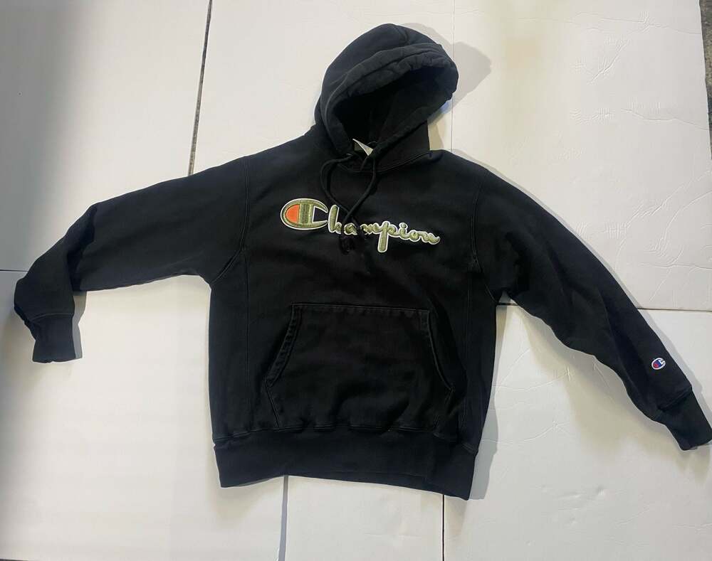 Champion Reverse Weave Embroidered Logo Hoodie Black